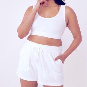 NWT La Vien En Rose 2 PC Lounge wear Terry Cami Top Large Terry Shorts Medium